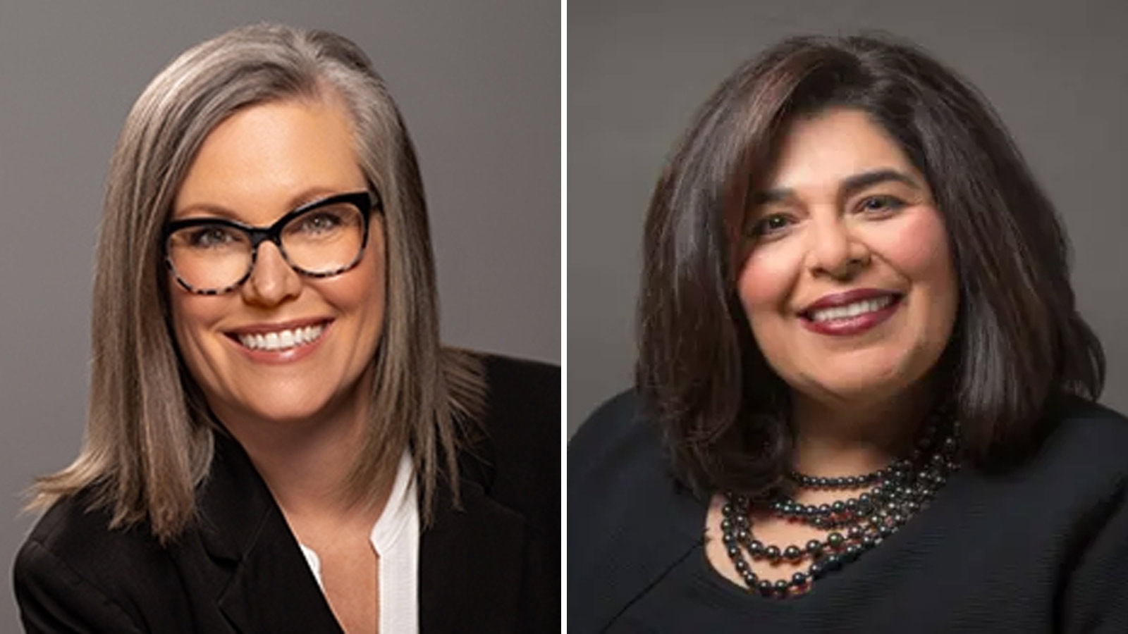 Headshots of Arizona Gov. Katie Hobbs, left, and Liz Archuleta, whom Hobbs appointed to the Arizona Board of Regents.