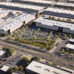 Rendering of an aerial view of the Nexus Commerce Center industrial park to be built in Tempe, Arizona.