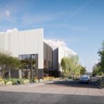 Rendering of the exterior of the Nexus Commerce Center industrial park to be built in Tempe, Arizona.