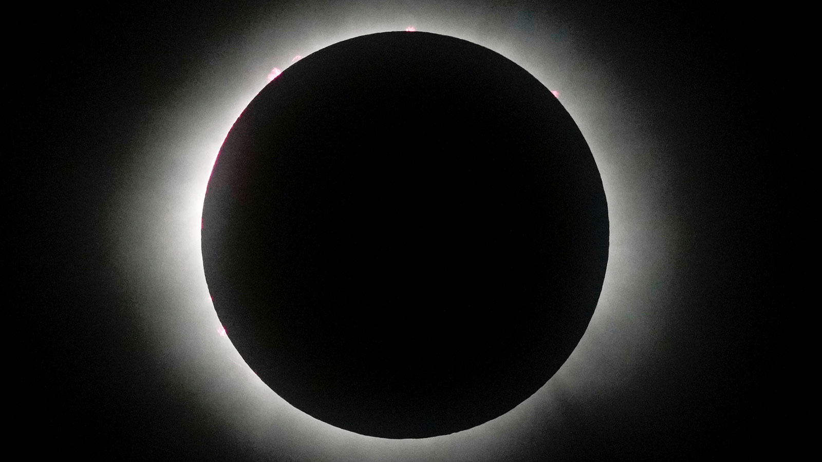 The moon covers the sun during a total solar eclipse in Mazatlan, Mexico, Monday, April 8, 2024....