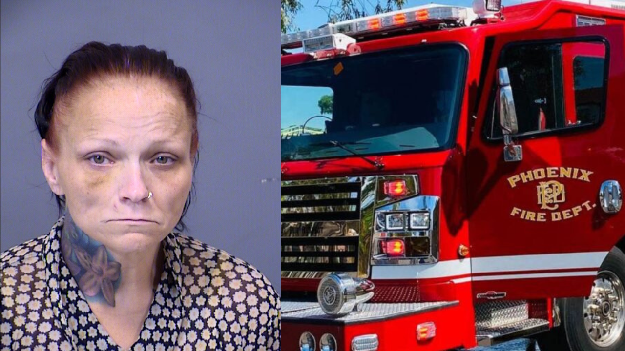 44-year-old Katisha Smith was arrested and accused of arson and murder. (MCSO mugshot and Phoenix F...
