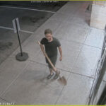 A suspect known as the "Croc Bandit" as seen in a surveillance image distributed by police. 