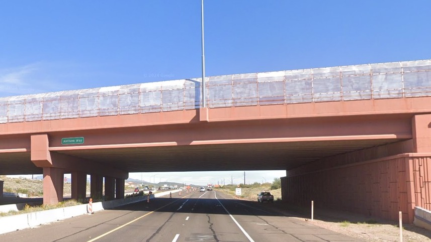 Northbound I-17 was shut down in Anthem because a person was sitting on the overpass on May 10, 202...