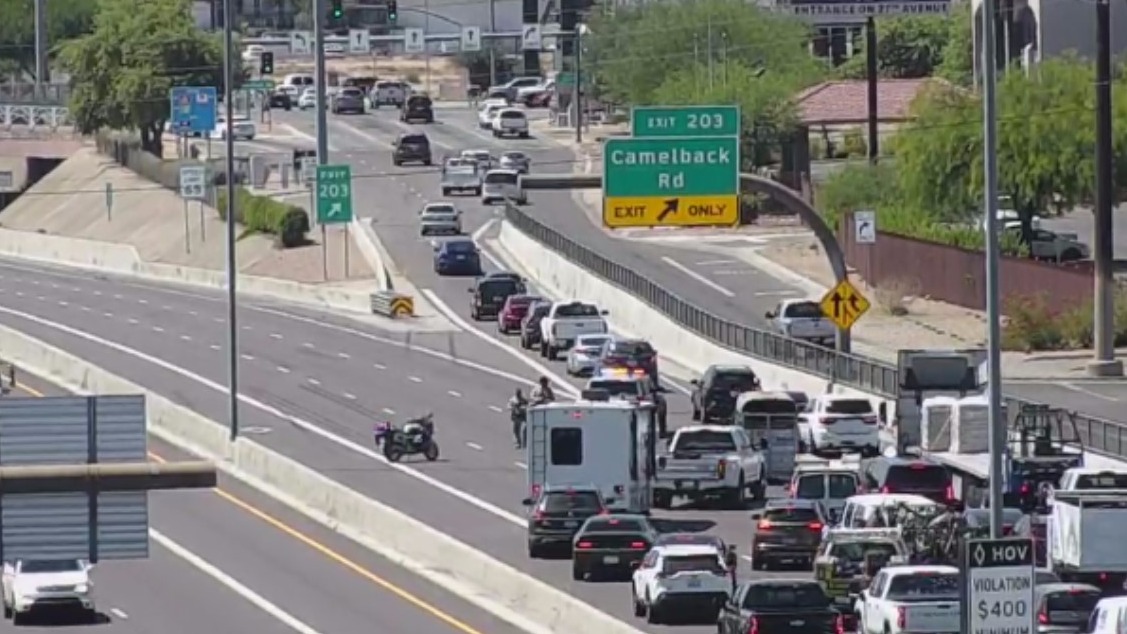 Southbound I-17 was closed at Indian School Road in Phoenix for a police situation on May 28, 2024....
