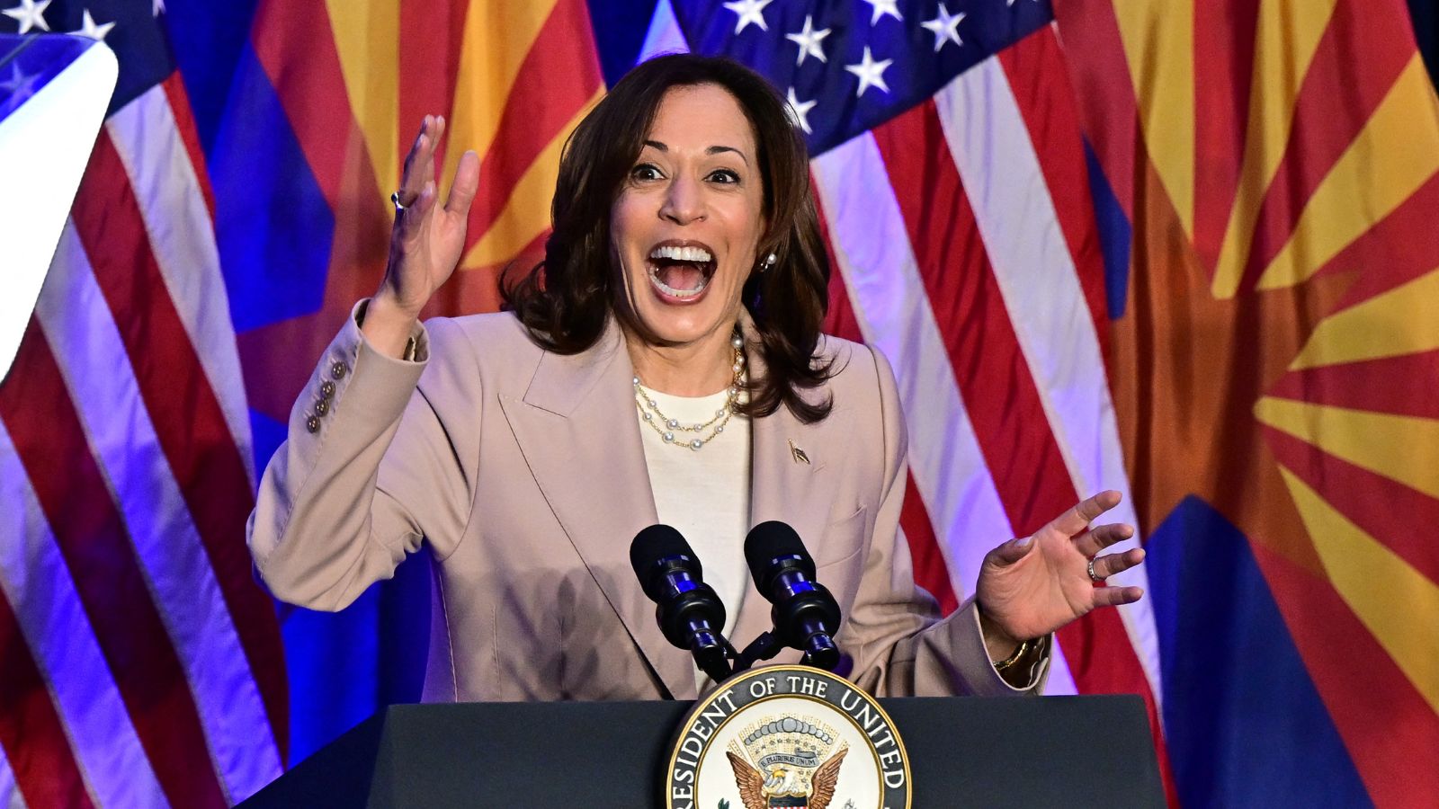 Leading Democratic candidate Kamala Harris and Arizona voters