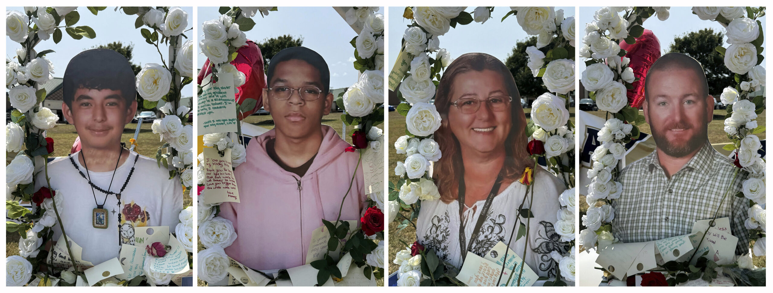 This combo of images show shooting victims, from left, Christian Angulo, Mason Schermerhorn, Cristi...