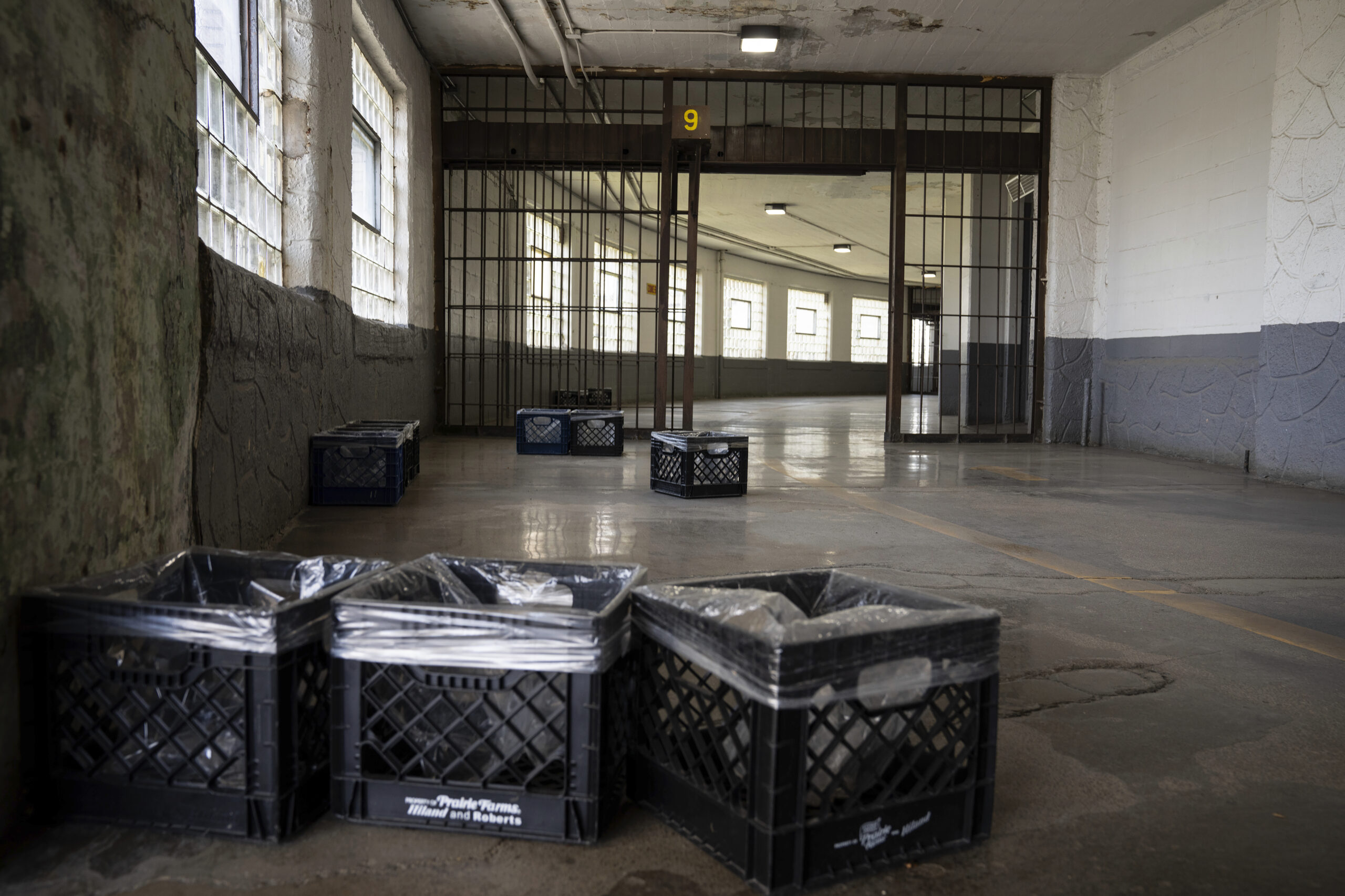 A leaking roof is seen at the Stateville Correctional Center, June 22, 2024. (E. Jason Wambsgans/Ch...