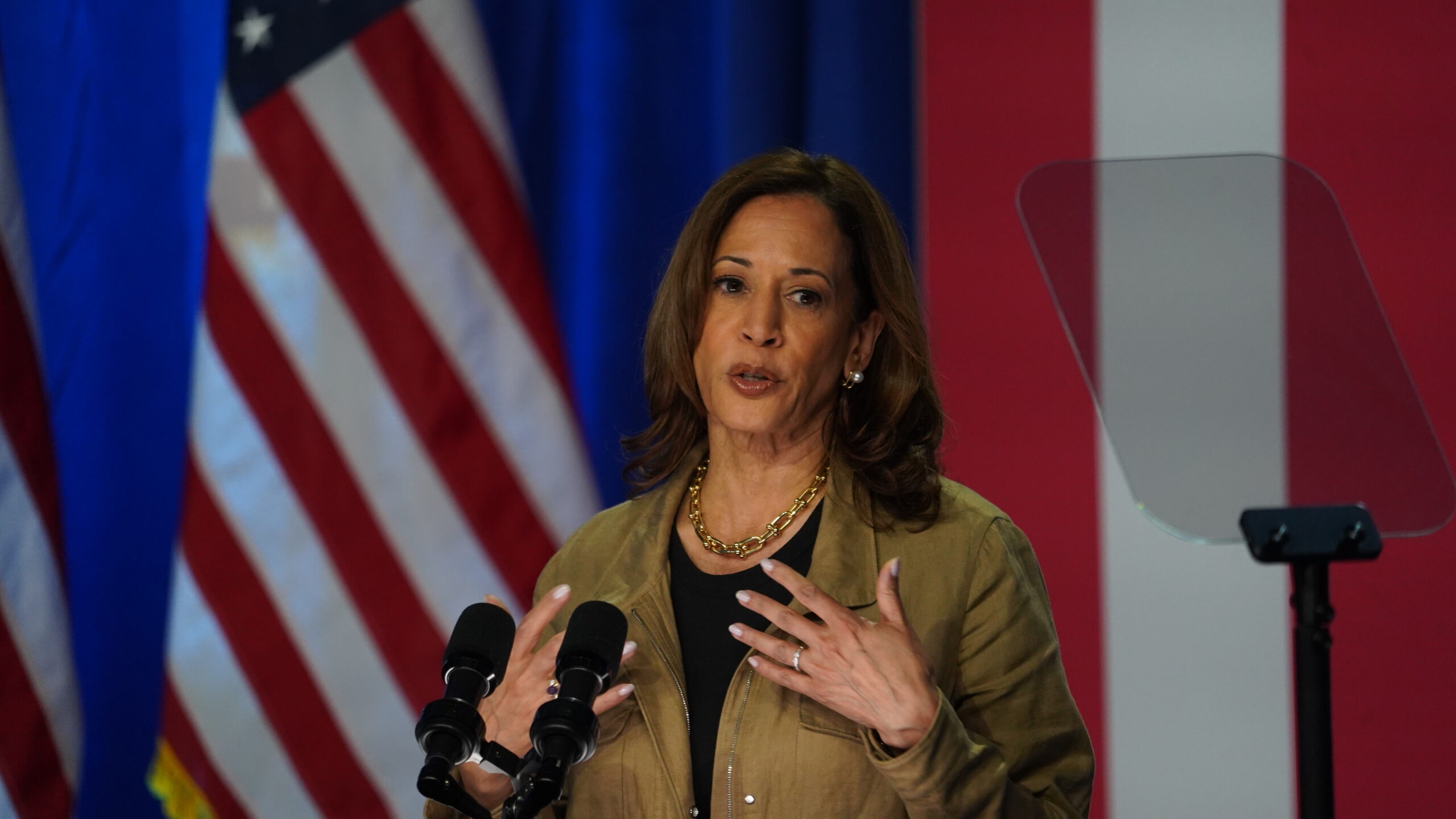 Kamala Harris giving a speech....