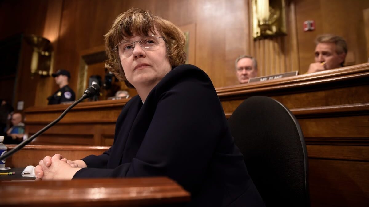 Maricopa attorney Rachel Mitchell in a court room...