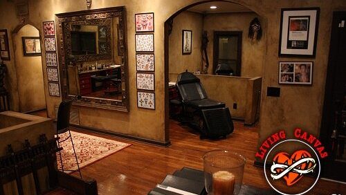 Inside of Living Canvas Tattoos shop in Tempe, Arizona...