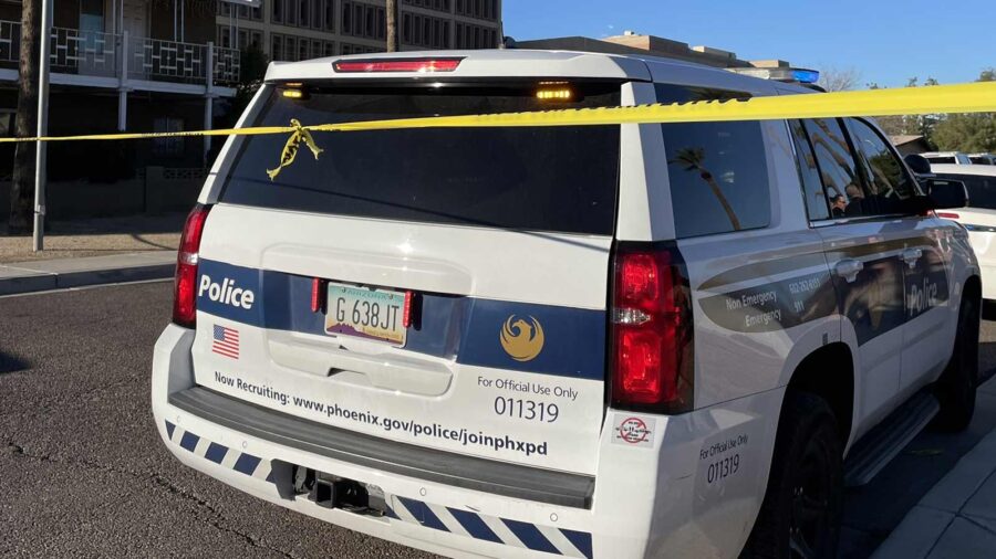 A woman riding a motorcycle was killed in a Phoenix crash on Saturday. (X Photo/@PhoenixPolice)...