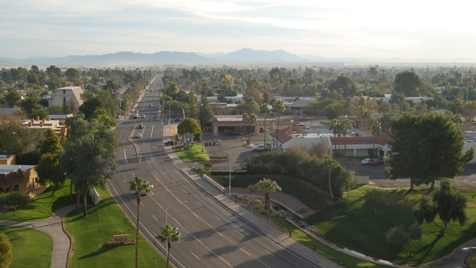 Aerial view of a Scottsdale neighborhood...