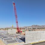 Construction crews work to open Verrado Marketplace by the spring of 2026.