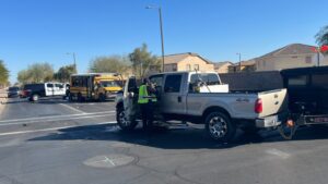 3 students, driver hospitalized after school bus crashes with pickup truck in Buckeye
