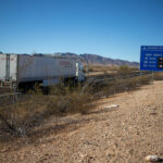 Truck parking photo, wide view with truck and new electronic sign