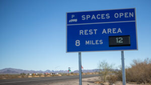 ADOT powers up I-10 electronic rest area signs to help truck drivers find parking more easily