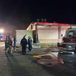 Crews work to extinguish a Phoenix restaurant fire.