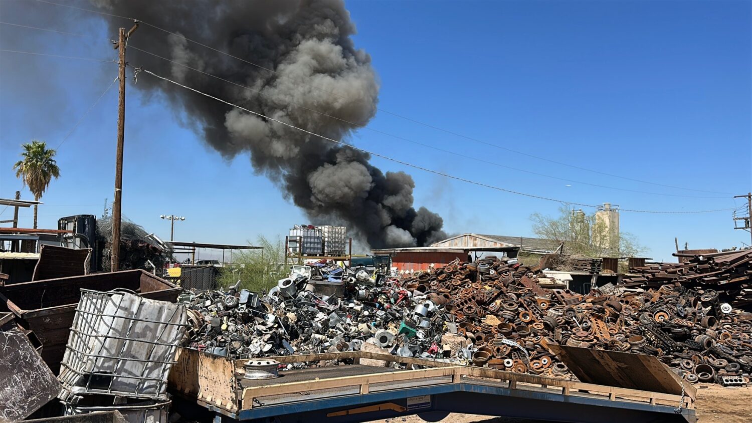 A portion of Broadway Road in Phoenix has been closed due to firefighters fighting a scrapyard fire...