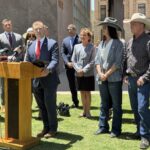 Pinal County Attorney Brad Miller is seen speaking at a May 13, 2025, event. (Heidi Hommel/KTAR News Photo)