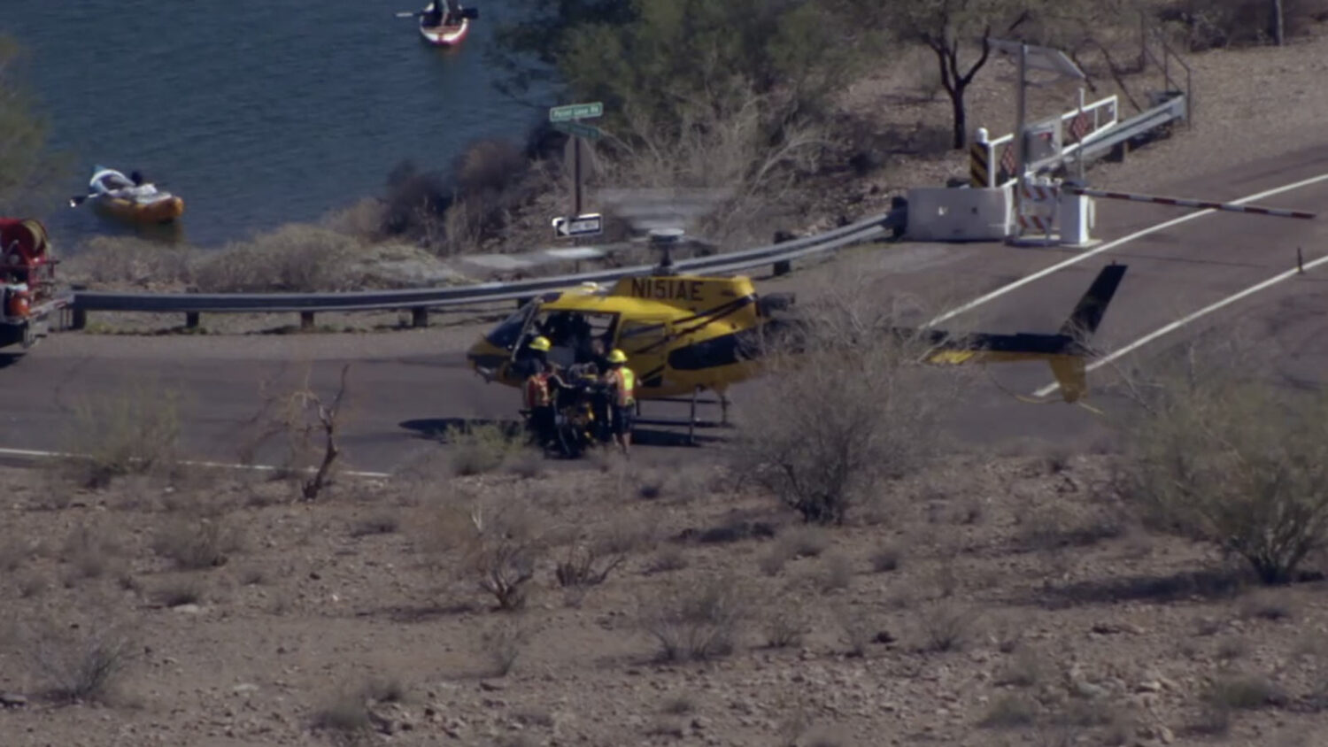 Two children were hospitalized after falling from a moving pickup truck at Lake Pleasant on Thursda...