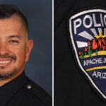 Apache Junction Police Officer Gabriel Facio died on June 8, 2025, six days after he was shot. (Apache Junction Police Department photos)