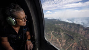 Gov. Katie Hobbs takes helicopter tour of Grand Canyon fires, gets incident briefing