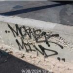 A curb with graffiti is seen on Sept. 30, 2024, in Phoenix. (Maricopa County Attorney's Office photo)