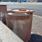 A trash can with graffiti is seen on Sept. 30, 2024, in Phoenix. (Maricopa County Attorney's Office photo)