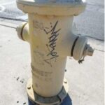 A fire hydrant with graffiti is seen on Oct. 1, 2024, in Phoenix. (Maricopa County Attorney's Office photo)