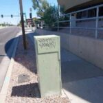 A utility box with graffiti is seen in 2024 in Phoenix. (Maricopa County Attorney's Office photo)