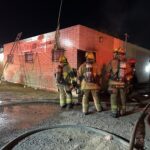 Firefighters battle a commercial fire in downtown Phoenix. (Photo courtesy Phoenix Fire Department)