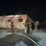 Firefighters battle a commercial fire in downtown Phoenix. (Photo courtesy Phoenix Fire Department)