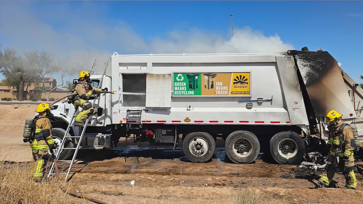 trash truck fires Goodyear detection camera systems...