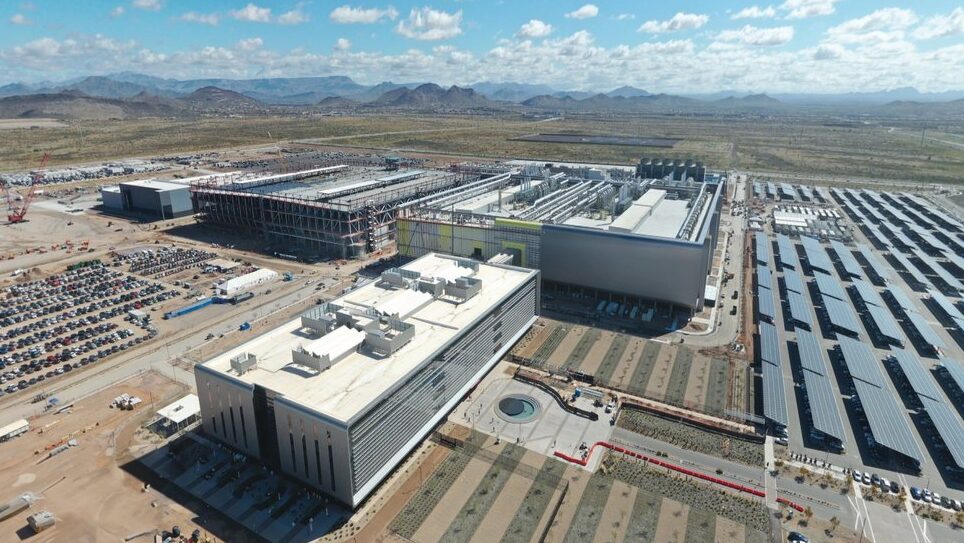 A March 2024 photo of TSMC's fab site in north Phoenix....