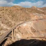 Construction work underway as crews replace the Queen Creek Bridge. (Arizona Department of Transportation photo)