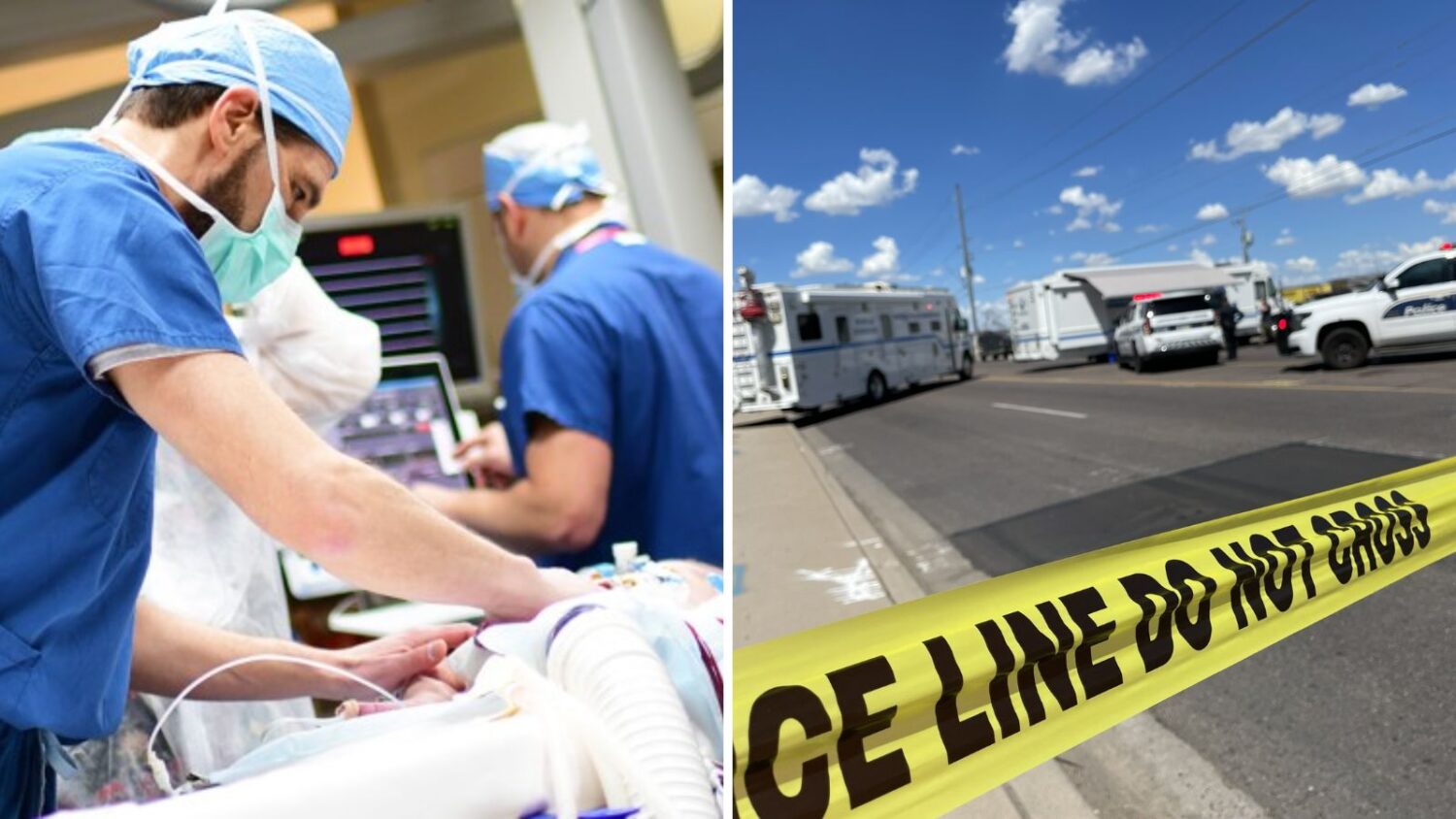 (File Photos via Phoenix Children's, left, Phoenix Police Department/via X, right)...