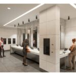 Rending of updated bathrooms at Scottsdale Fashion Square's Palm Court. (Macerich)