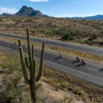 Racers are seen on the bike portion of an Ironman Arizona triathlon. (Ironman photo)