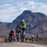 Bikers compete in an Ironman Arizona triathlon. (Ironman photo)