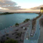 Racers run along Tempe Town Lake during an Ironman Arizona triathlon. (Ironman photo)