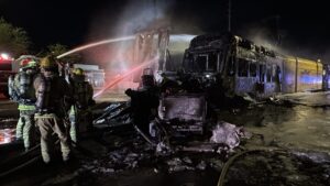 Light rail car destroyed in fiery crash with semi-truck in downtown Phoenix, service delayed