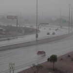 Heavy storms moved into the Valley on Monday afternoon. (ADOT photo)