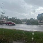 Heavy storms moved into the Valley on Monday afternoon. (KTAR photo/Kellen Shover)