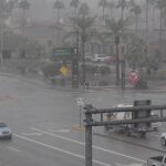 Heavy storms moved into the Valley on Monday afternoon. (ADOT photo)