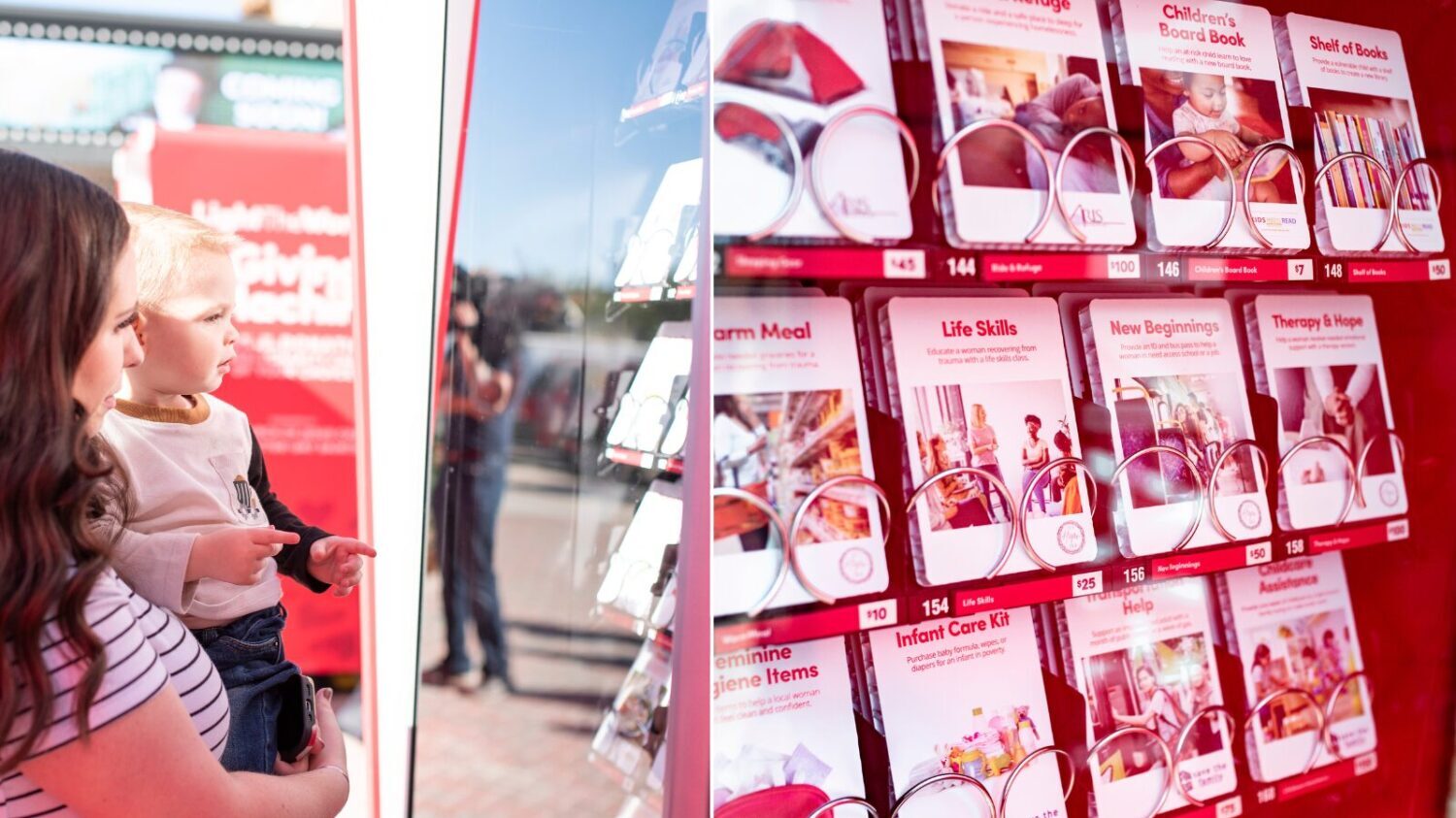Giving Machines, which are vending machines that allow people to purchase gifts for charity, will b...