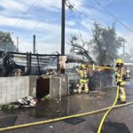 A 10-year-old girl has been hospitalized after a fire at a mobile home in west Phoenix on Thursday.