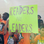 Students celebrate the start of Read to the Final Four contest. (Arizona Sports & Events Alliance) 
