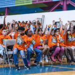 Students celebrate the start of Read to the Final Four contest. (Arizona Sports & Events Alliance) 