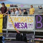 Mesa High School students celebrate their new A grade. (Shira Tanzer/KTAR News)