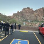 A hiker was rescued after getting stuck on Camelback Mountain overnight. (Phoenix Fire Department photo)